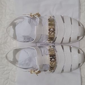 Moschino Jelly Sandals Sz 40 White